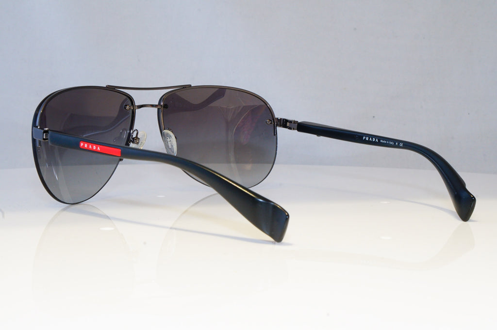 PRADA Mens Designer Sunglasses Black Pilot SPS 56M 5AV-3M1 20848