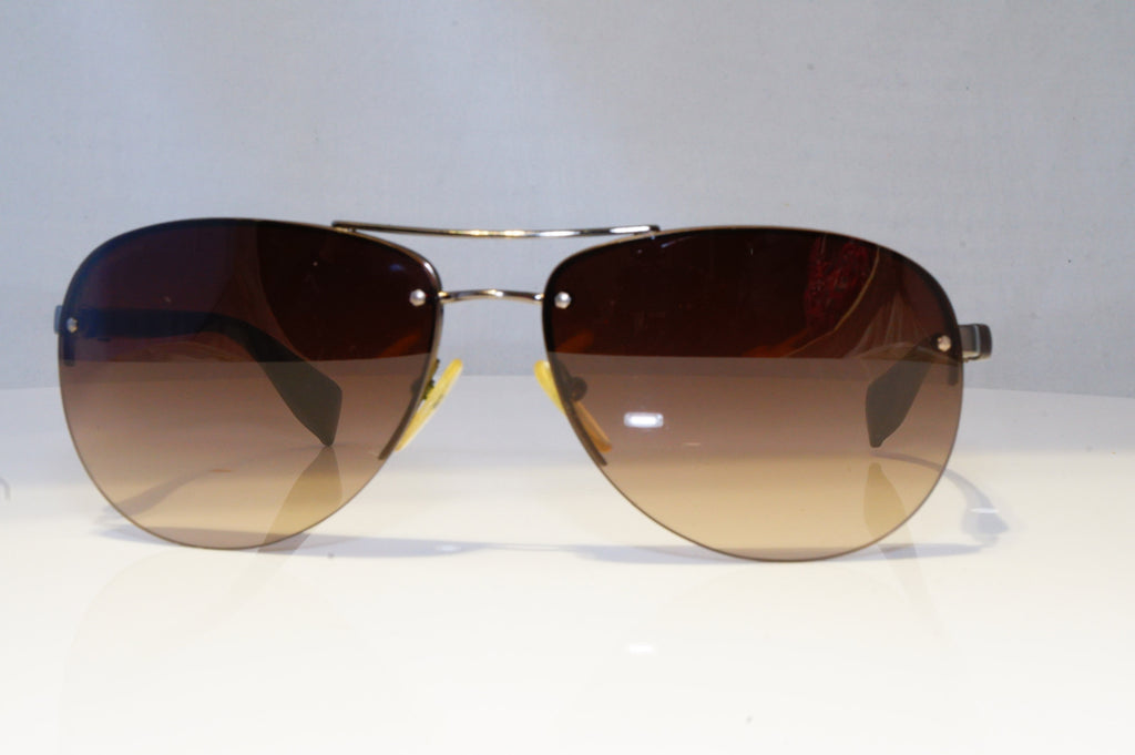 PRADA Mens Designer Sunglasses Brown Pilot SPS 56M 5AV-6S1 20852