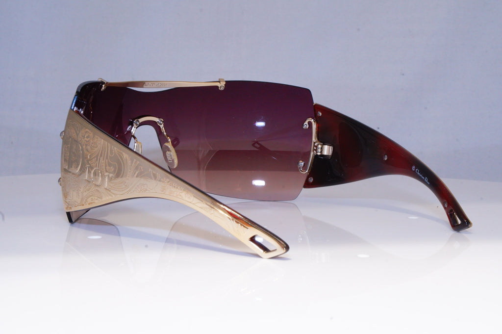 DIOR Womens Oversized Designer Sunglasses Gold Shield DIOR WESTERN SUZ94 19833