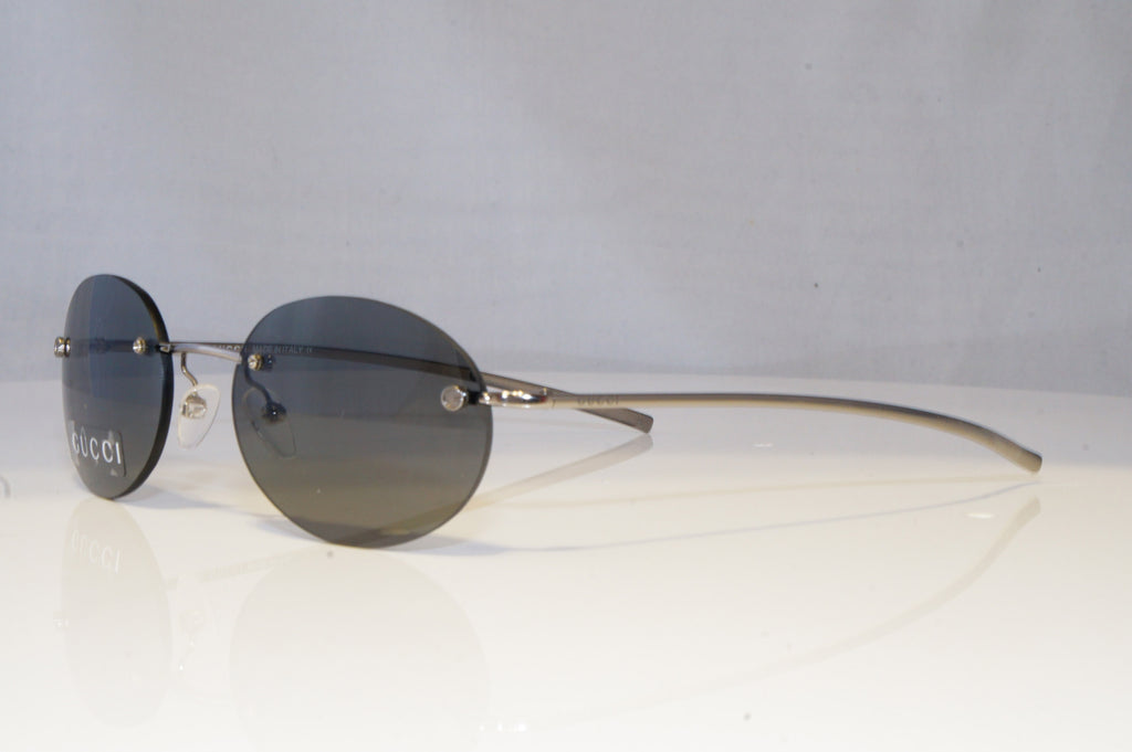 GUCCI Mens Womens Vintage Designer Sunglasses Silver Oval GG 1717 6LBCE 20695