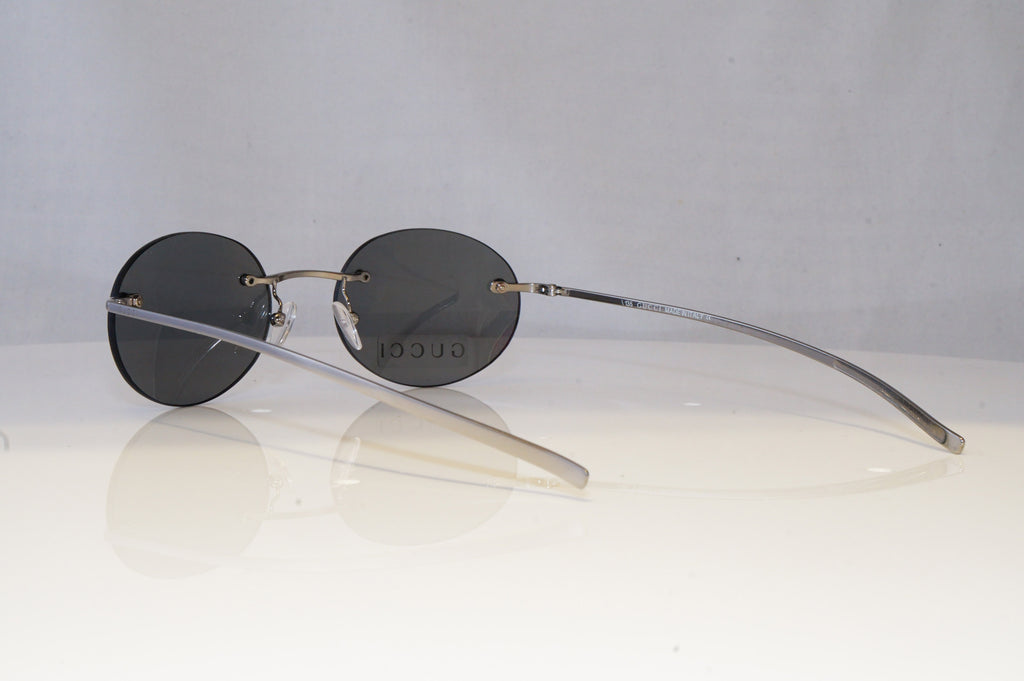 GUCCI Mens Womens Vintage Designer Sunglasses Silver Oval GG 1717 6LBCE 20695