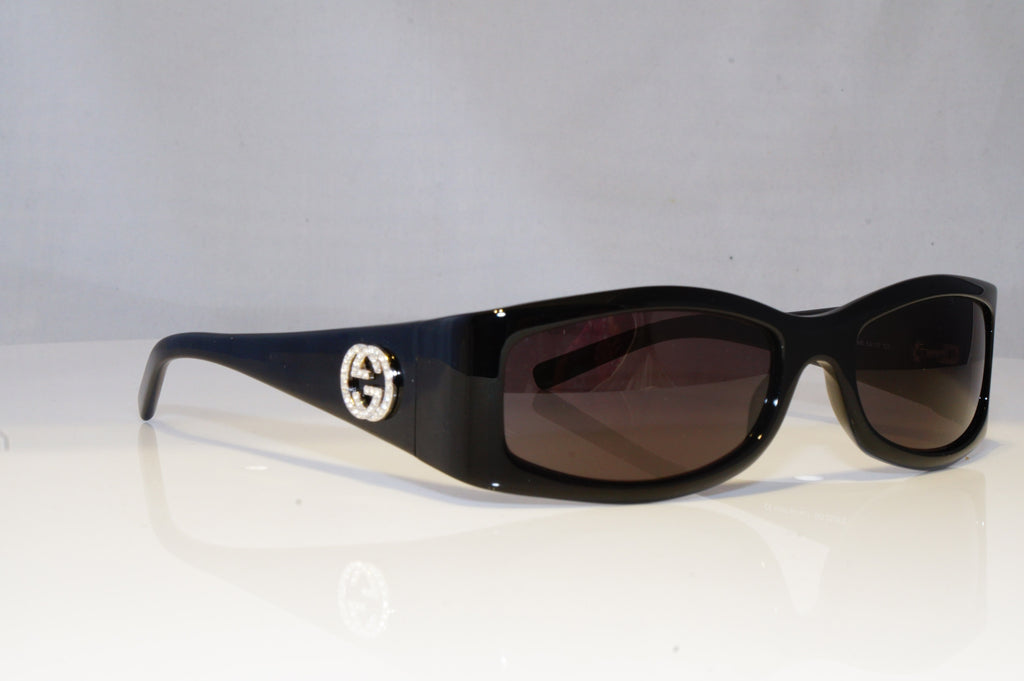 GUCCI Mens Womens Diamante Designer Sunglasses Black Rectangle GG 2526 GM5 20700