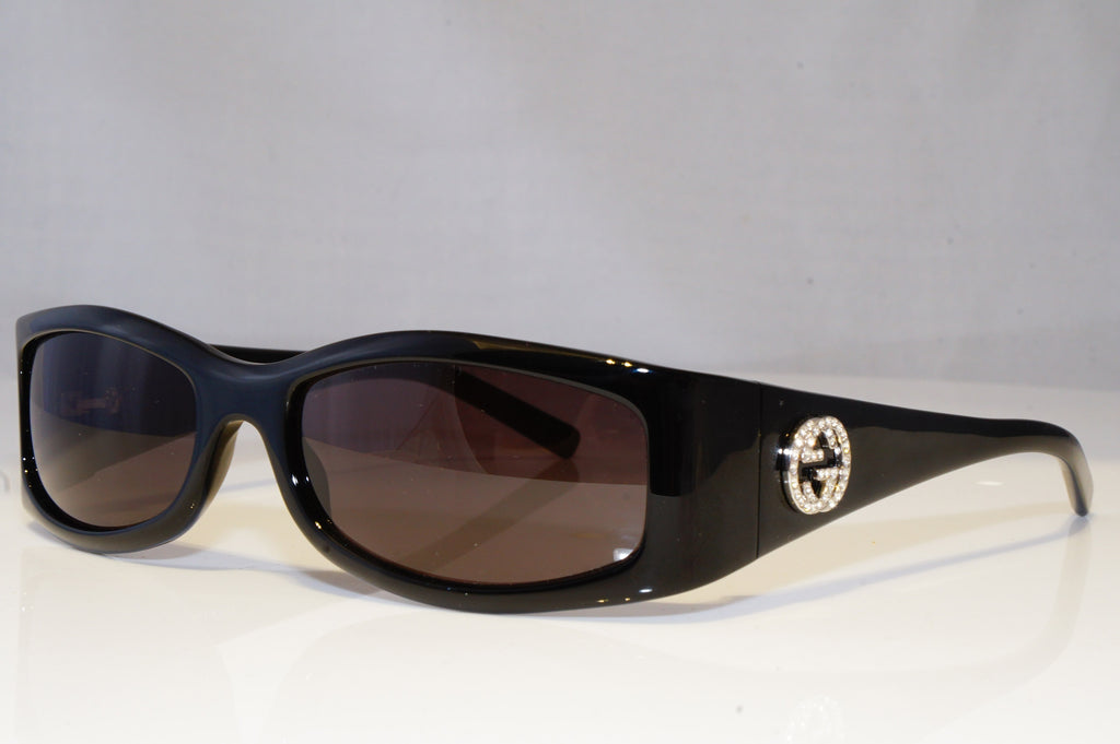 GUCCI Mens Womens Diamante Designer Sunglasses Black Rectangle GG 2526 GM5 20700