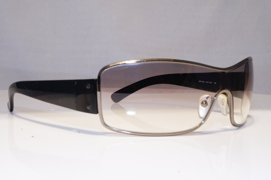 PRADA Mens Womens Vintage Designer Sunglasses Black Shield SPS 52E 5AV-5D1 21870